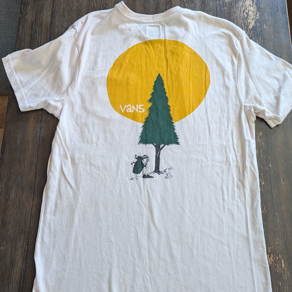 Vans White Tee with Yellow and Green Graphic